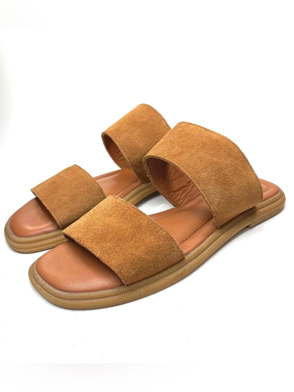 L’Intervalle Tan Suede Slide Sandals | 41